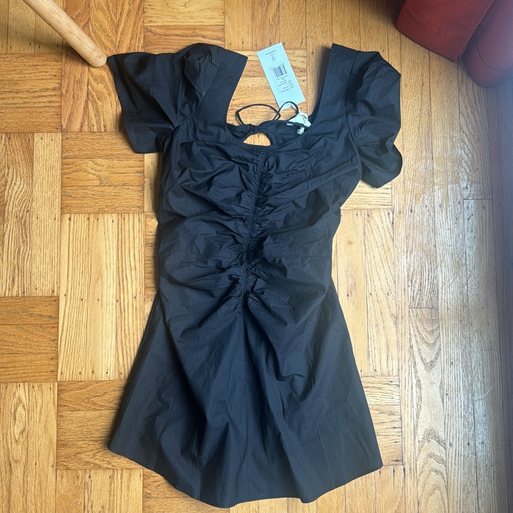 Thakoon Elegant Black Puff Sleeve Mini Dress